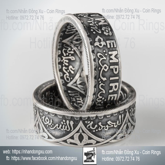 Morocco - 100 & 200 franc coin rings